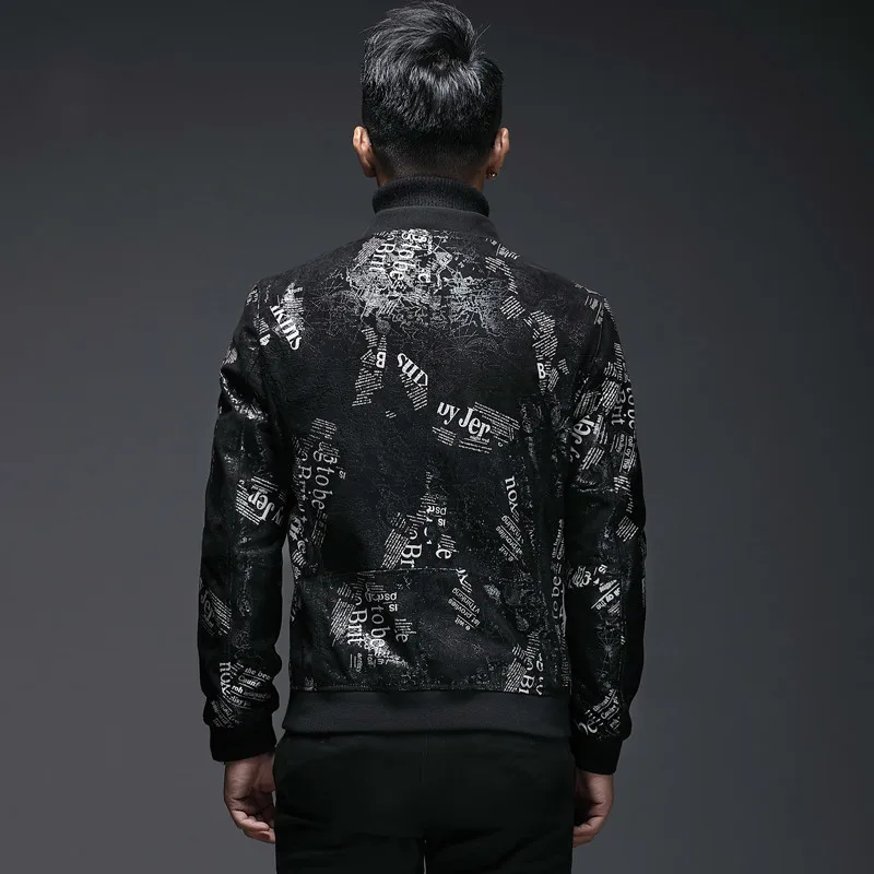 

Short Genuine Leather Jacket Men Korean Autumn Sheepskin Coat Baseball Collar Slim Fit Men's Leather Jackets L18-4802