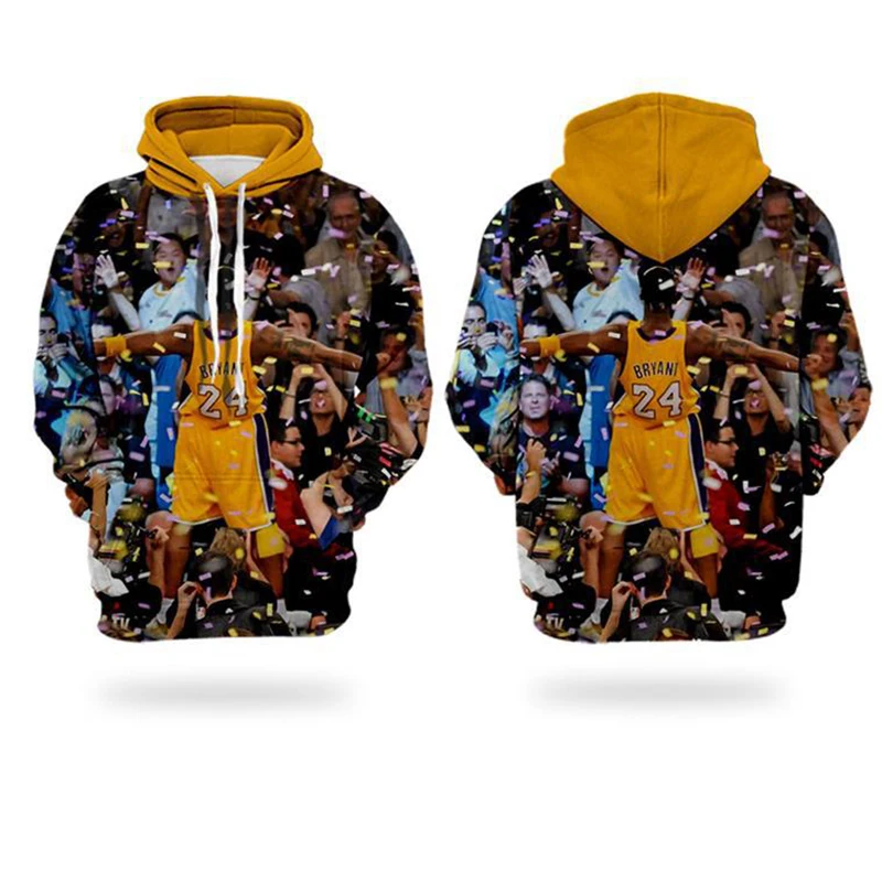 Толстовка с капюшоном Kobe тонкая одежда из полиэстера 3D толстовки мужская
