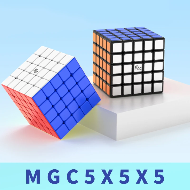 Новинка YJ MGC 5x5 черный магический куб 5 наклеек без Магнитный 5x5x5 Куб ВОЛШЕБНЫЙ