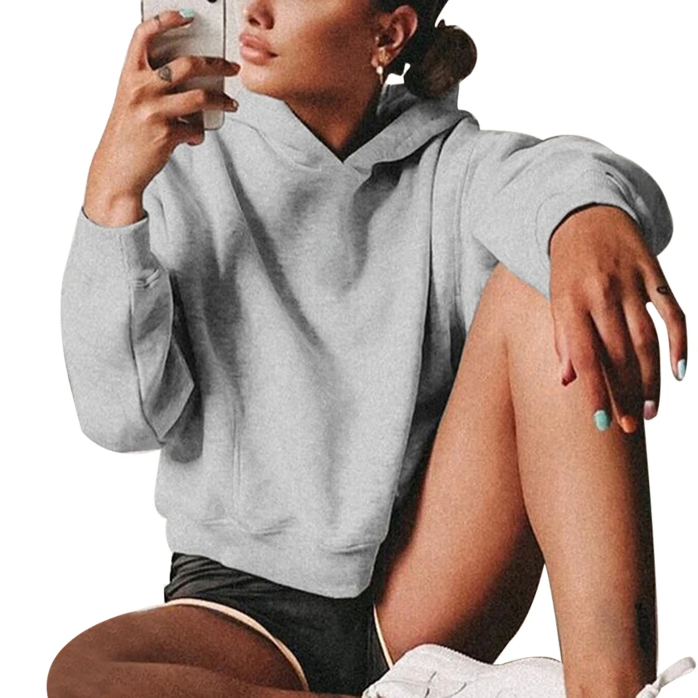 

CALOFE 2019 Women Hoodies Female Long Sleeve Solid Color Hooded Sweatshirt Hoodie Tracksuit Sweat Coat Casual Sportswear