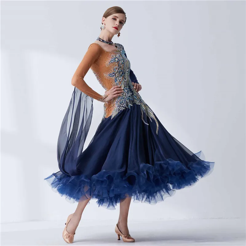 B-19421 High-end Custom-made Modern Waltz Tango Ballroom Dance Dress Smooth Ballroom Dress Dress For Sale