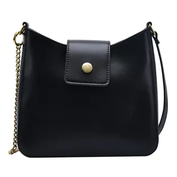 

Fashion Women Shoulder Bag New Simple Female Postman Bag Anti-wear Lady Literary Bucket Bag Youth Black