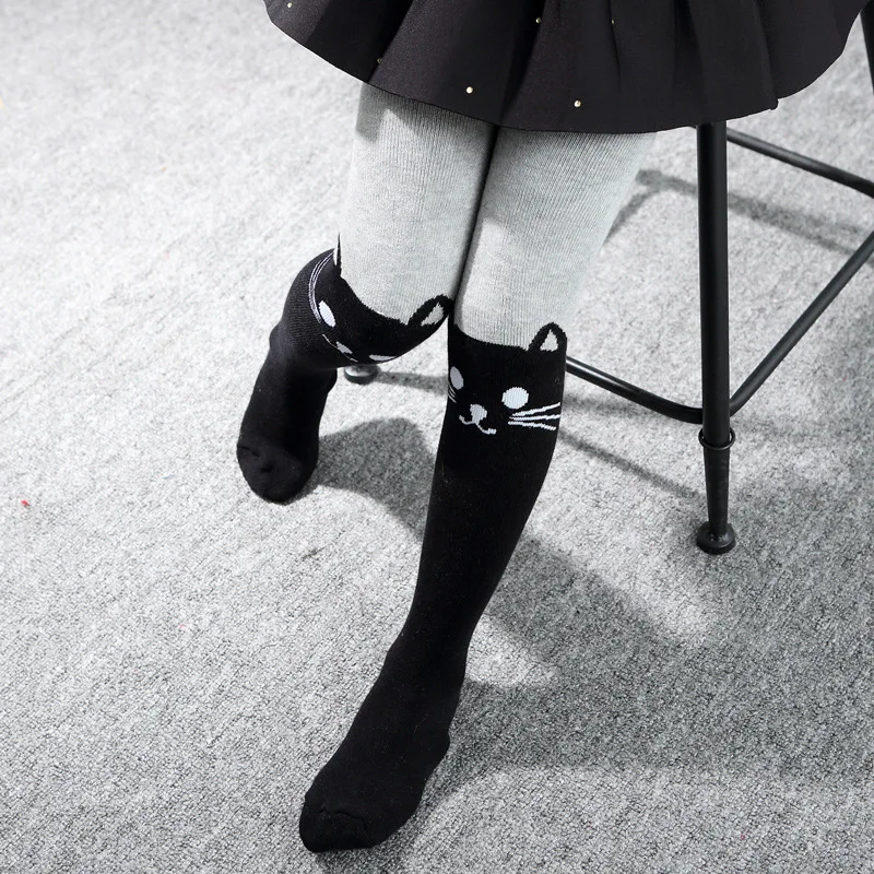 New Children's Cartoon Tights For Lovely Girls Patchwork Embroidery Designs Stockings Spring Pantyhose Baby Kawaii Tights