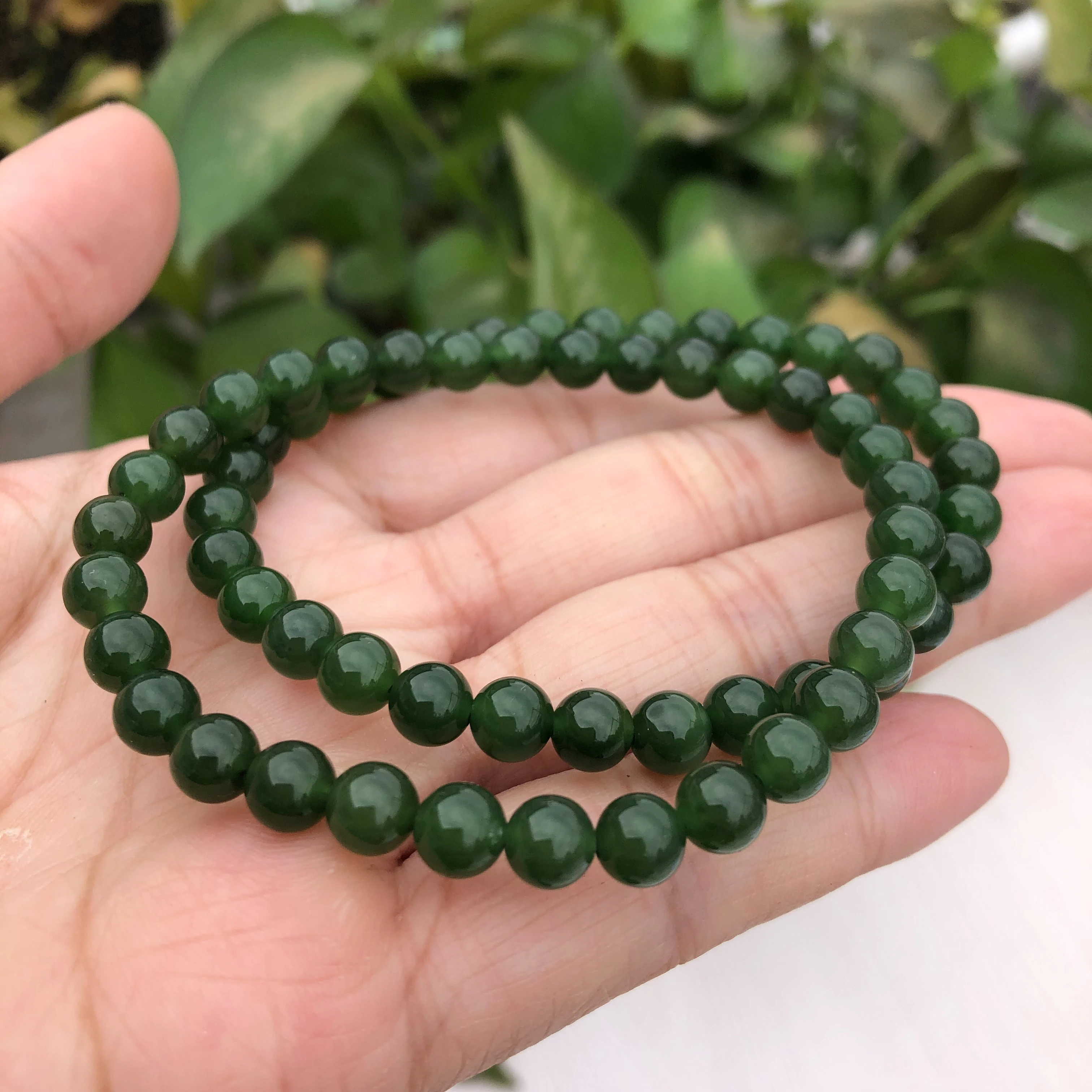 Fengbaowu pulsera de Jade verde Natural para mujer, pulsera redonda con cuentas de cristal, curativa, regalo joyería, unidad|Pulseras de hilo| - AliExpress