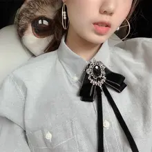 Британский женский мужской галстук-платок с лентой на шею, Индивидуальный Женский Свадебный костюм, вечерние галстук с кристаллами, стразы из сплава, галстук-бабочка