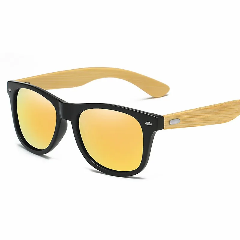 2025 Brand Bamboo Leg Polarized Sunglasses men Classic Square