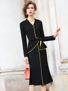TESSCARA Women Spring Summer Elegant Chiffon Dress Shirt High Quality Office Cocktail Party Robe Femme Ruffle Designer Vestidos