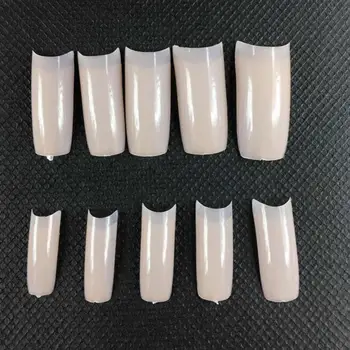 

100pcs/box Nude Pink Fake Half Nail Tips South French Salon Manicure Tips Nail Art Acrylic Tips M03804 Salon Nail Build Fal J7I0