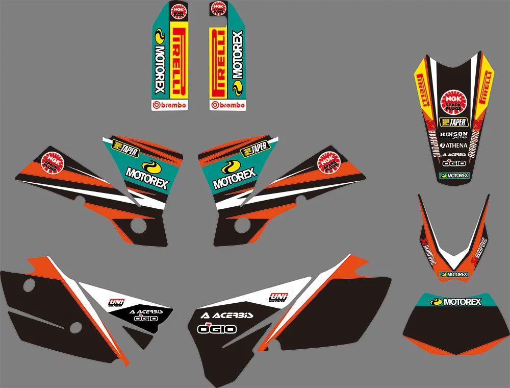 

0554 Motorcycle Team Graphic & Backgrounds Decal Stiker Kits for KTM EXC 2004