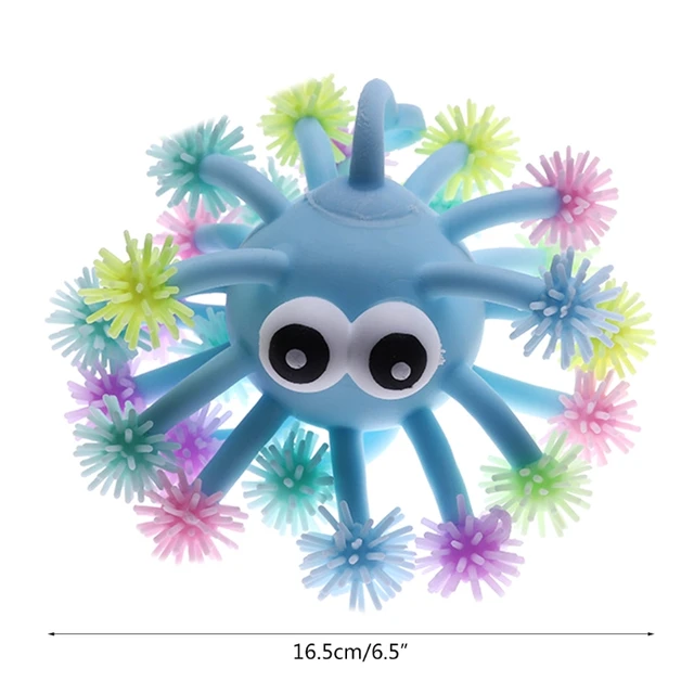 Stress Relief Luminous Puffer Ball Squeeze Bulging Eyes Hedgehog Toy Party Favor Christmas Tree Decorations for Adults 6