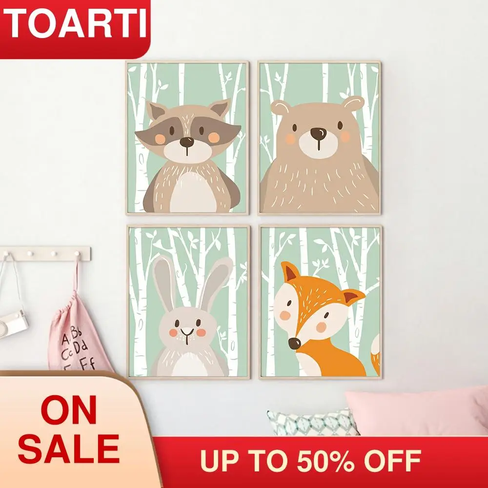 TOARTI художественный постер картина на стену для спальни кролик животное цветной