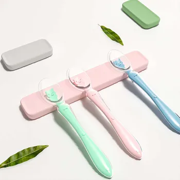 

2 Pcs/Box Healthy Soft Silicone Baby Soup Spoon Children Infant Feeding Spoon Feeding Flatware Baby Utensils
