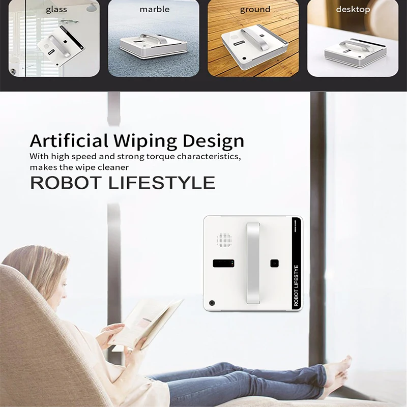US $155.10 RL880 Robotic Window Cleaner Vacuum Cleaner Smart Planned Type Wifi App Control Window Glass Cleaning Robot 100 240V