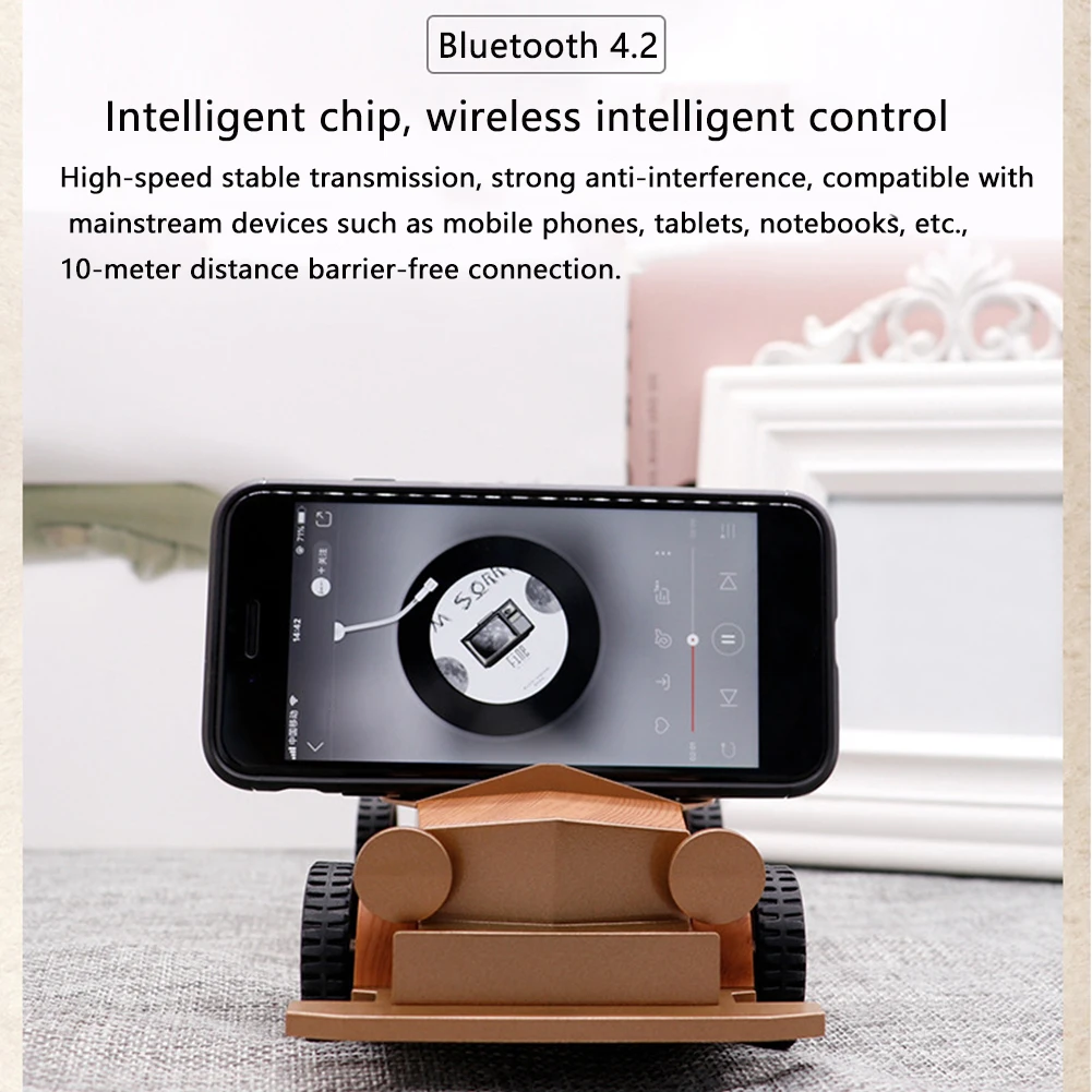 AUX вход Bluetooth динамик U диск Винтажный стиль с микрофоном FM радио форма автомобиля глубокий бас деревянные украшения мини портативный