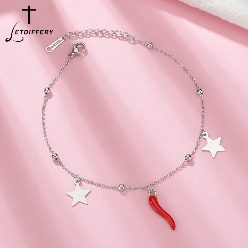 Letdiffery винтажные красные детские звезды шары женские браслеты никогда не выцветают серебро Нержавеющая сталь летние ювелирные изделия свадебные подарки