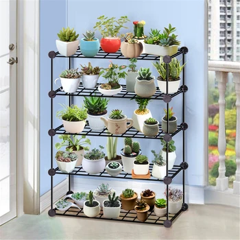 

4/5 Layer Foldable Iron Succulent Flower Plant Pot Stand Bracket Display Shelf green flower pot display shelf Storage Rack