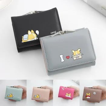 

Wallet Cute Corgi Doge Design Women's Wallets PU Leather Female Short Money Purses With Coin Pocket New Cartera Mujer