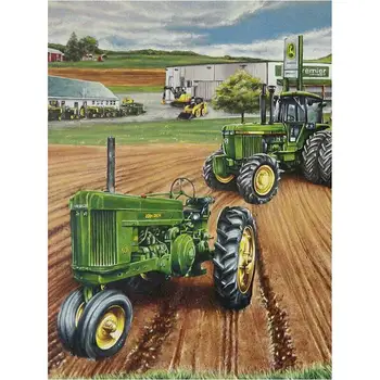 

Diamond-Painting Full 5D Drill Embroidery Green farm vehicle Kits Art Embroidery Decor Gifts Kits Art