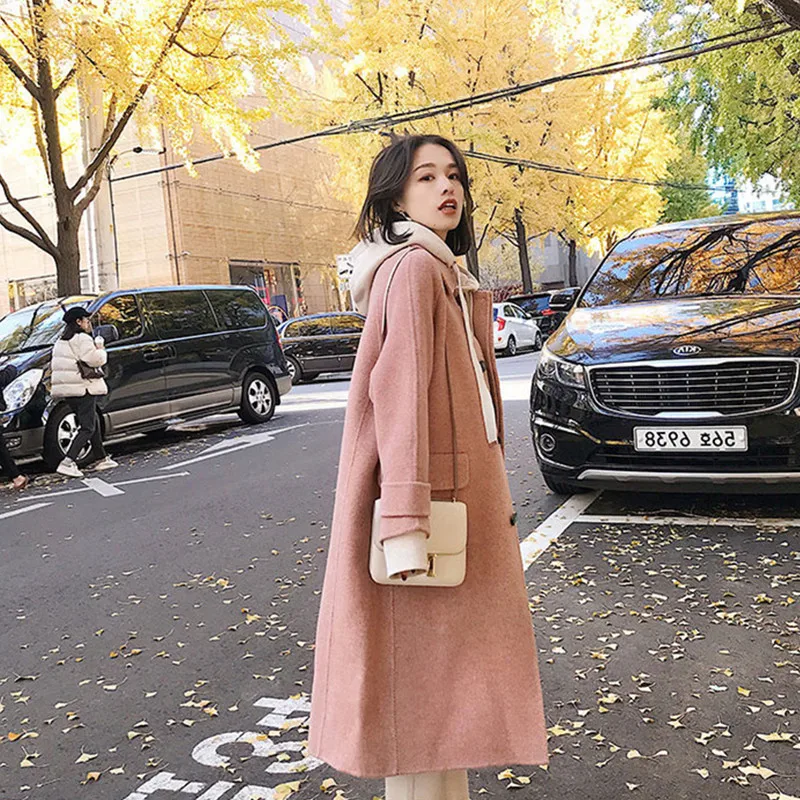 New Autumn and Winter Wool Coat Women Casual Long Sleeve Woolen Cashmere Woolen Coat Female Long Jacket NS1363