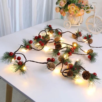 

2M 20LED Pine Cone Copper Wire Lights String Lights Christmas Garlands LED Fairy Light Christmas Decorations For Home Room Tree