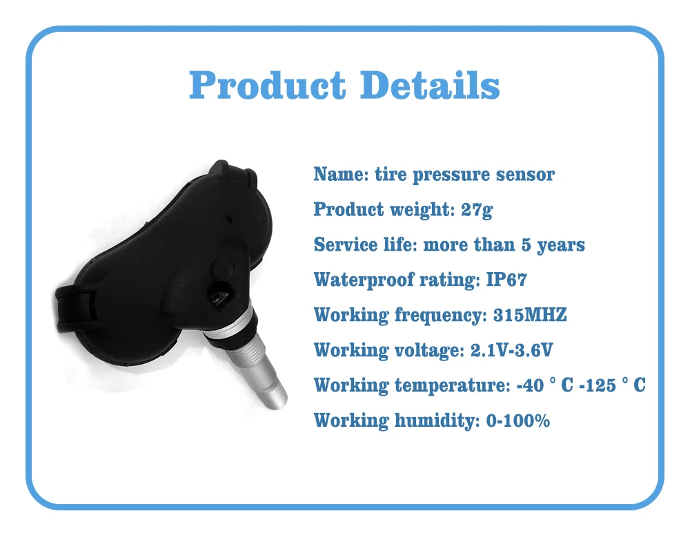 

1pc 529332S400 TPMS For Hyundai Tire Pressure Sensor For ix35 Tucson External Sensor Tire Pressure Alarm