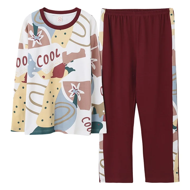 Плюс Размеры 5XL сна лаунж-Пижама, топ с длинными рукавами+ длинные брюки женский пижамный комплект, принт с героями мультфильмов, пижамы, одежда для сна из хлопка для Для женщин - Цвет: 5820