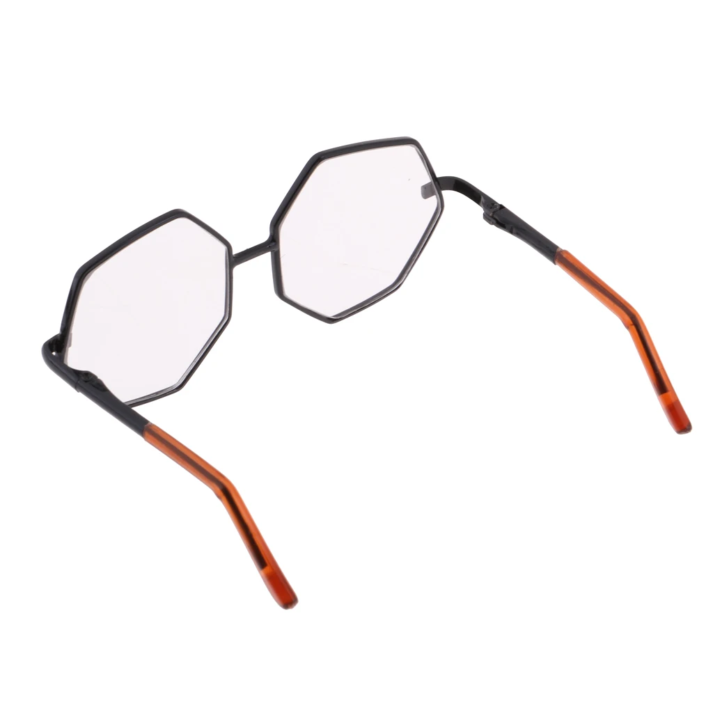 Doll Accessories Metal Frame Hexagon Glasses Sunglasses for 12inch Blythe Dolls Transparent