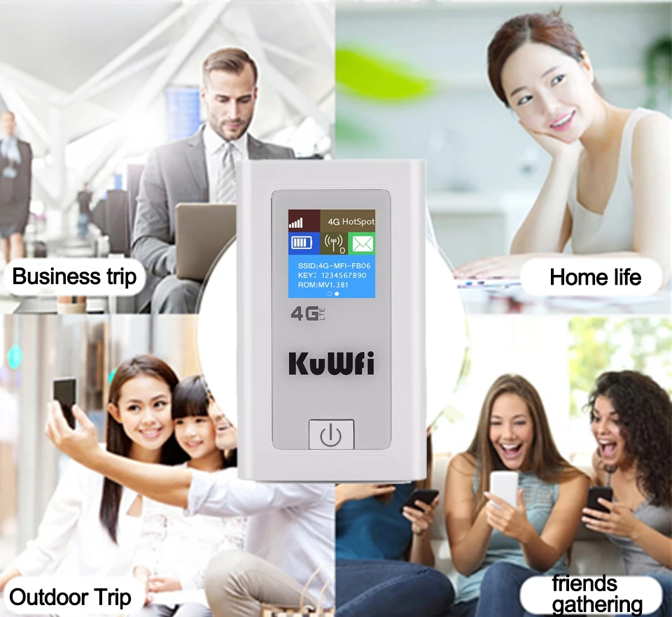 KuWFi Wireless 4G Router 150Mbps Mobile Wi-Fi Hotspot Router Portable Pocket WiFi Modem High Speed WiFi Routers For Travel, Lapt