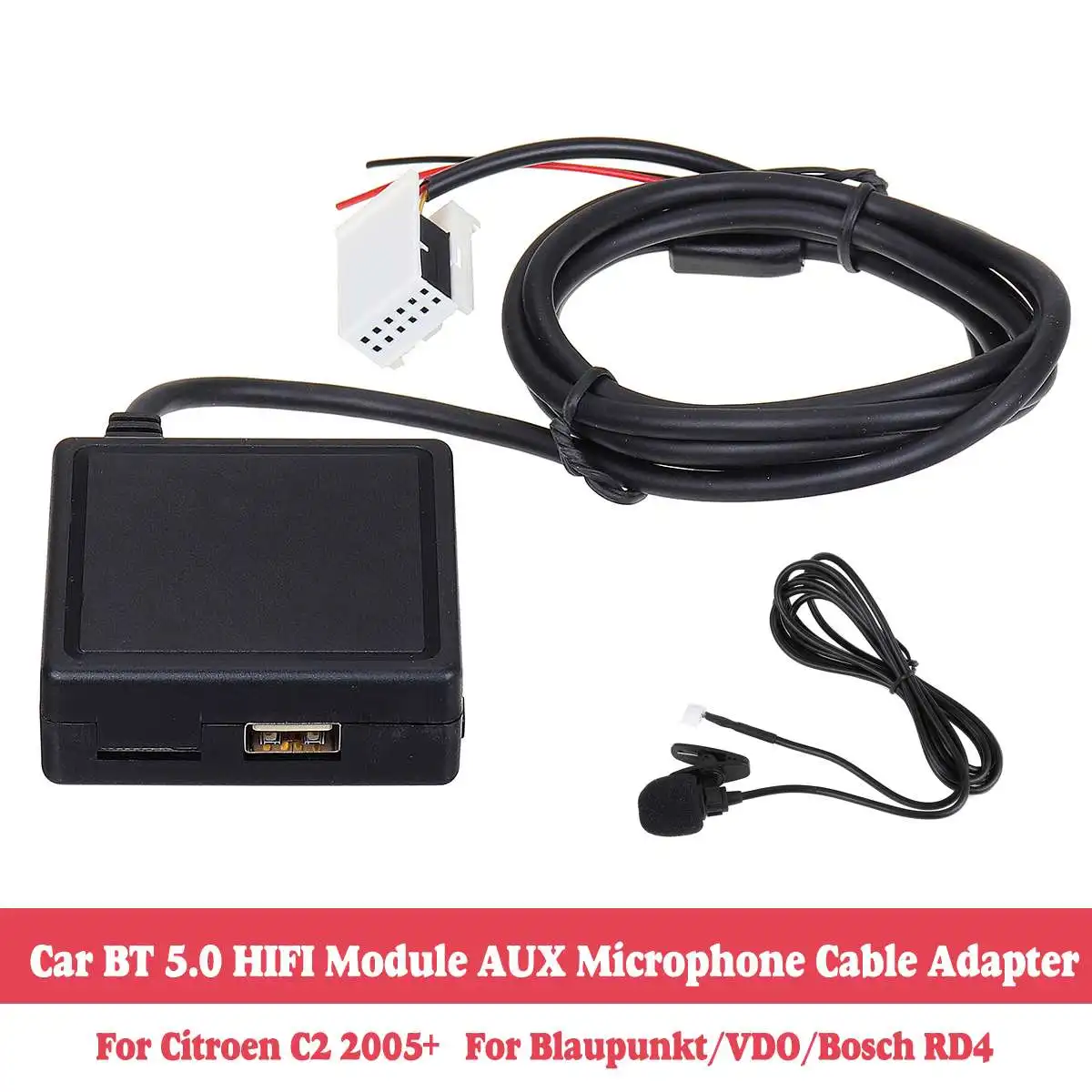 HIFI SD MIC USB аудио bluetooth приемник кабель адаптер для Citroen C2 для peugeot 307 408 807 1007