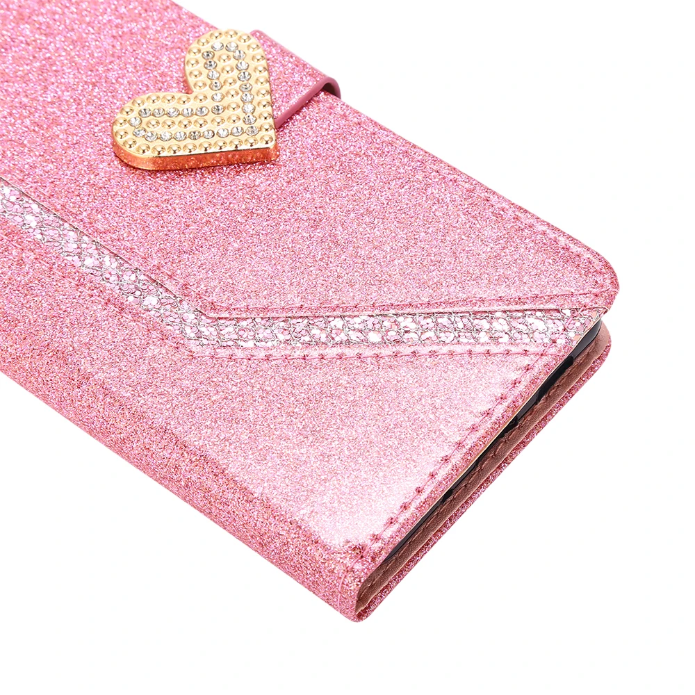 Premium Shiny Leather Wallet Flip Phone Case