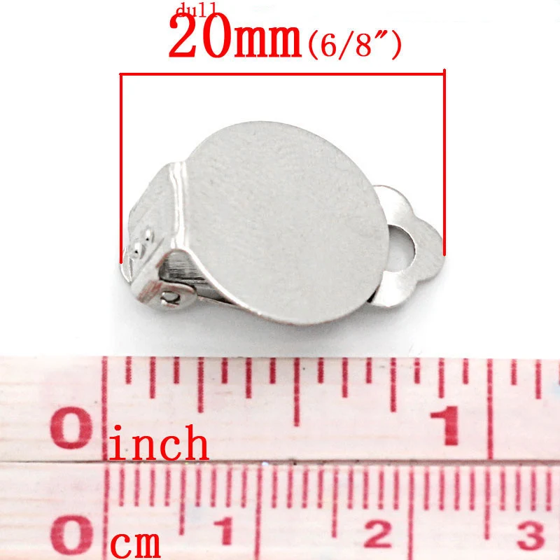 Lovely Jewelry! 50PCs Silver Tone Earring Clip Findings 15x20mm (B01389)