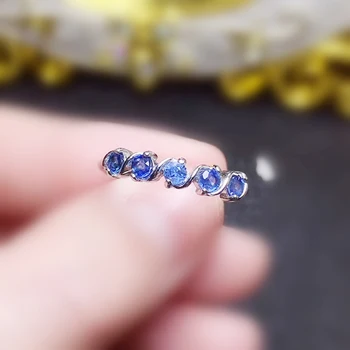 

Per jewelry Natural real sapphire small simple ring Free shipping 0.15ct*5pcs gemstone 925 sterling silver Fine jewelry T2041521