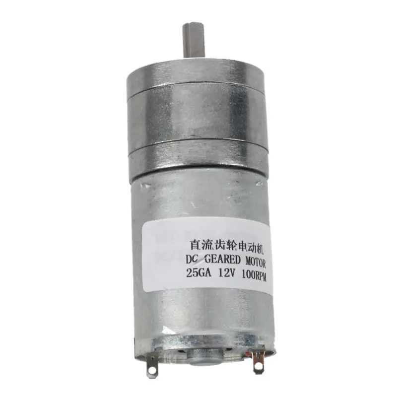 Работающего на постоянном токе 12 В в 100RPM высокий крутящий момент Шестерни коробка Электродвигатель с фокусным расстоянием 25 мм