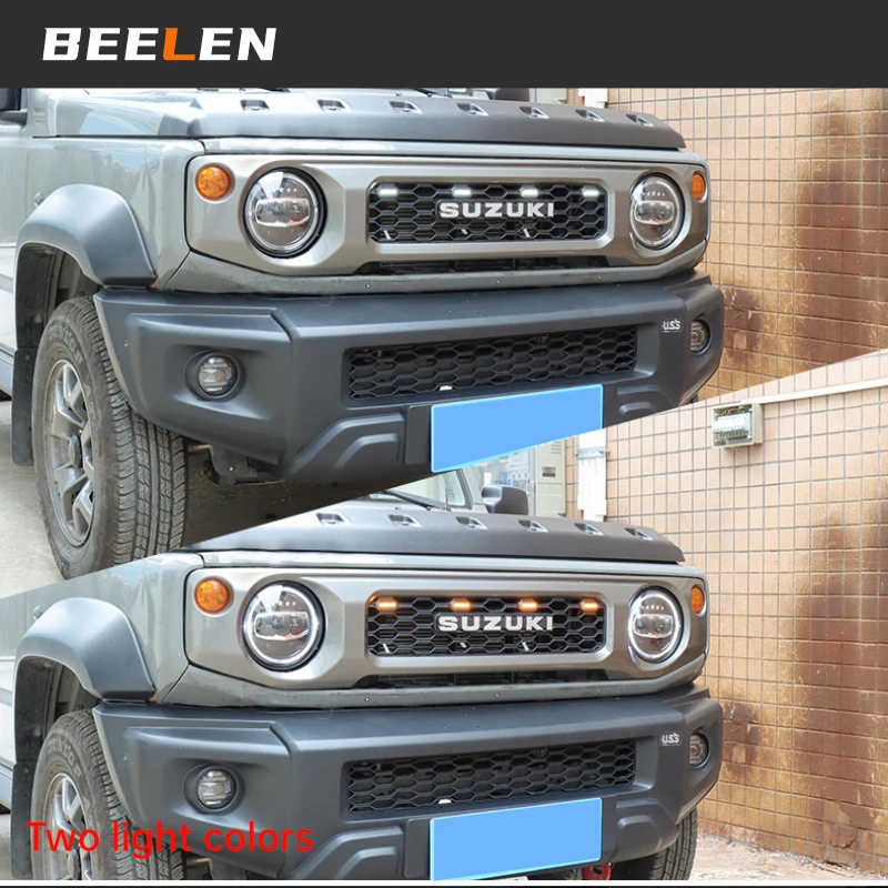 Ledフロントグリル黄色照明drlキットスズキジムニー用12v JB64