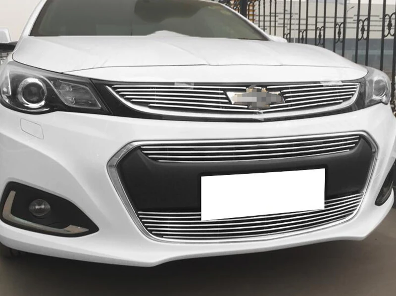 16-17 Malibu Modificate 304 нержавеющая сталь Передняя решетка автомобиля гоночные решетки Гриль Крышка отделка для Malibu 2012 - Цвет: 16-17 Malibu