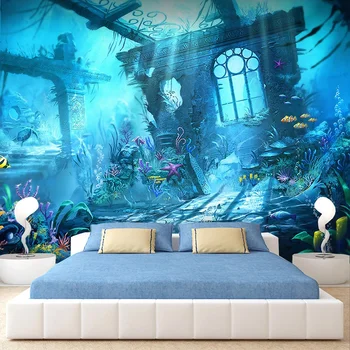 

Custom Any Size Mural Wallpaper Modern Simple Fantasy Underwater World Creative Wall Papers Kid's Bedroom Living Room Home Decor