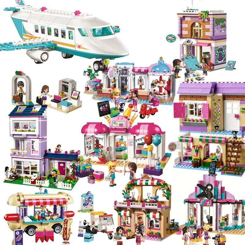 

Girl Friend Heartlake Party Emma Mia Market House Shop Building Blocks Bricks Toy Children Compatible Lepining Friends Kids Toys