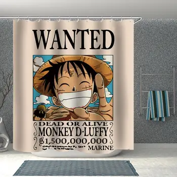 

Popular Anime One Piece 3D Print Shower Curtain Polyester Fabric Bathroom Curtain Waterproof Hook Bath Curtain 01