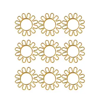 

12pcs Paper Clips Golden Sunflower Shape Bookmark Pin Clip Set for Home Office School (Golden)