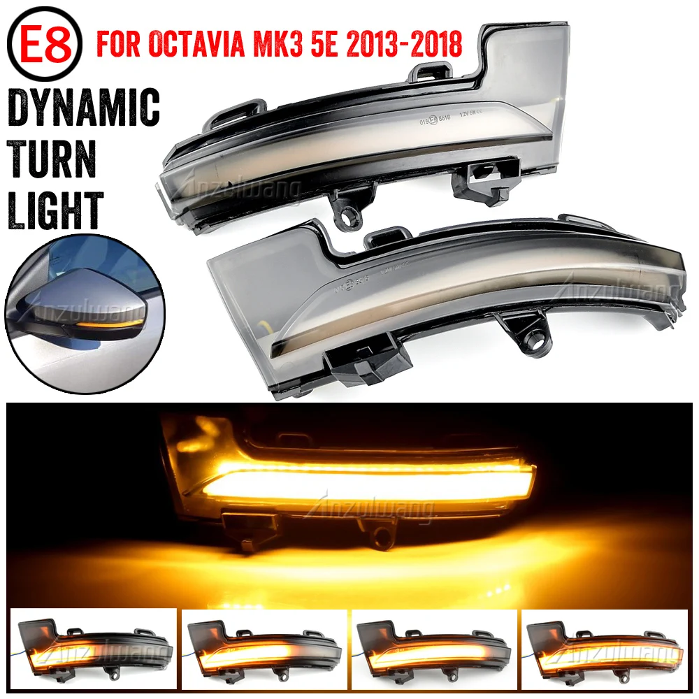 Dynamic LED Turn Signal Blinker for Skoda Octavia 3 Mk3 III A7 5E VW T-roc Troc T-cross 2014 2015 2017 2018 2019 2020 Light | Автомобили и