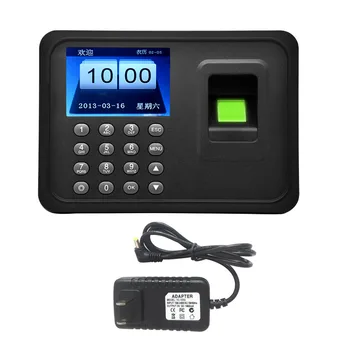 

Password Free Software Electronic LCD Display Fingerprint Home Office Security US Plug Recording Attendance Machine