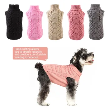 

Dog Clothes 2020 Winter Warm Sweater Cat Puppy Animal Turtleneck Knitted Clothes Chihuahua Outfit Vest Pet Cat Dog Costume M-XXL