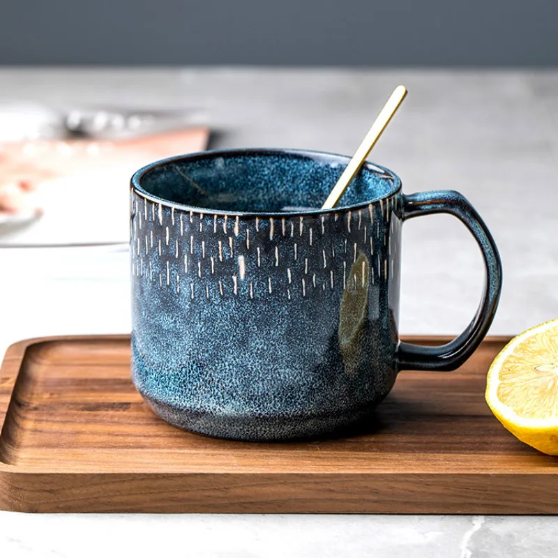 

Vintage Coffee Mug Creative with Handle Ceramics Simple Friends Coffee Mug Nordic Tazas De Cafe Kitchen Dining Bar XX60CM