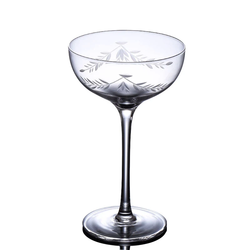 

Japanese-Style Crystal Carved Wide-Mouth Wine Glass Cocktail Champagne Goblet Margaret Cup Bar Glassware