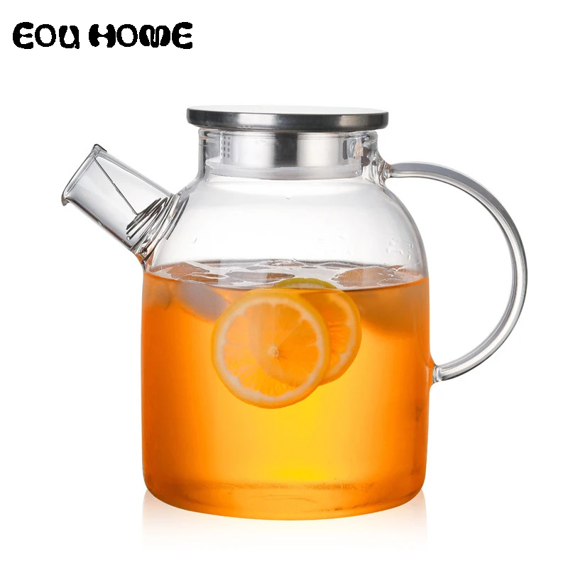 1L/1.5L прозрачный Стекло чай горшок термостойкие расписанный цветами чайник воды из твердого английского