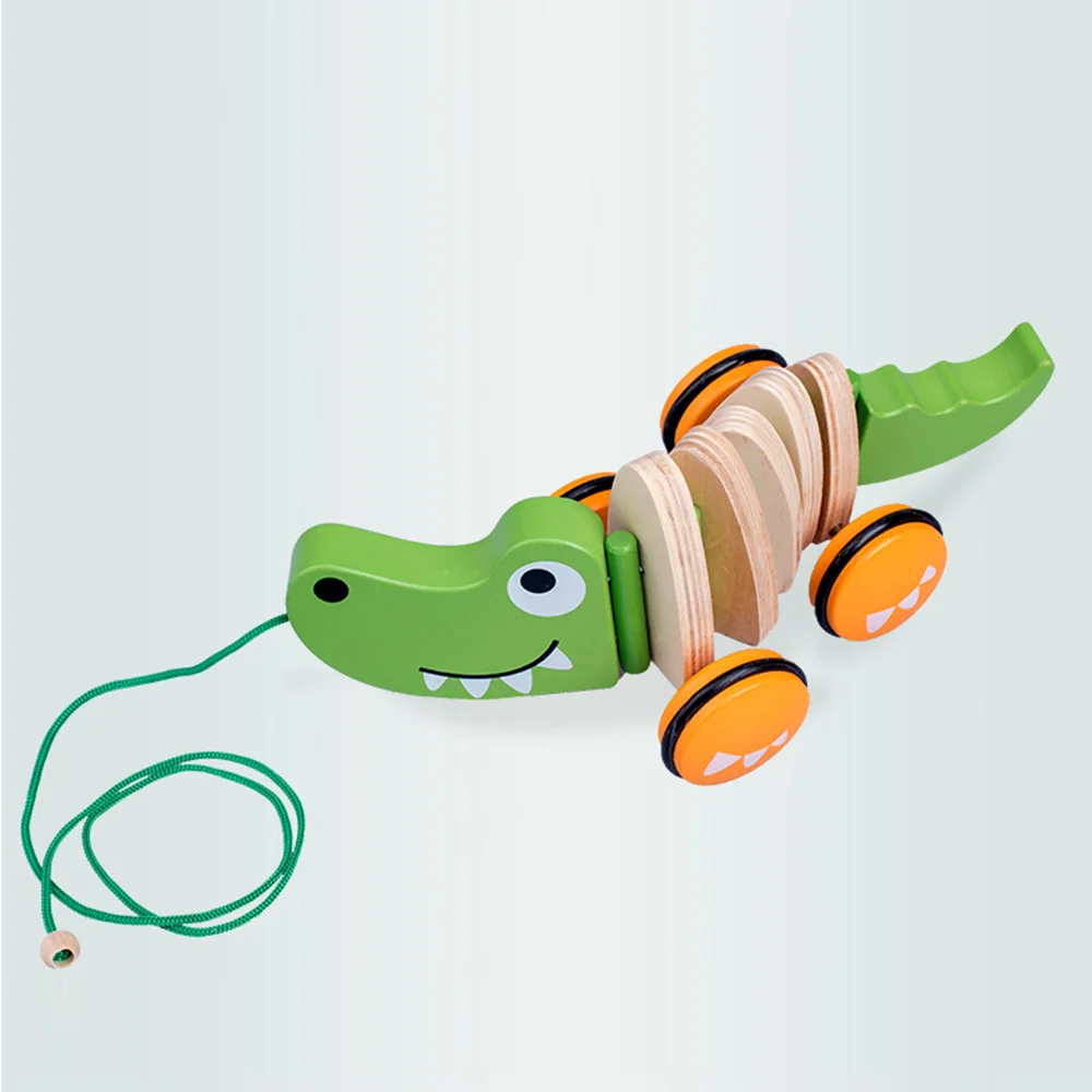 Walk-A-Long Croc Dog, деревянная игрушка для малышей, тянущаяся игрушка для детей, щенков, для раннего развития, обучающая игрушка для ходьбы, трактор