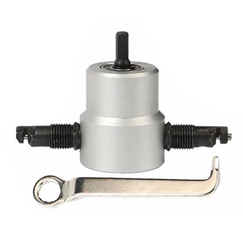 

Cutter Saw Tool Free Cutting Tool Drill Attachment With Wrench 360 Degree Durable Double Head Nibbler Sheet Metal