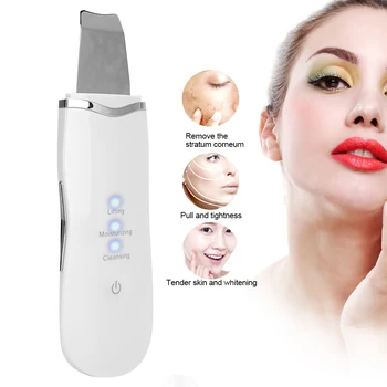 

Face Skin Scrubber Multifunctional Ultrasonic Face Skin Scrubber Pores Cleaning Spatula Facial Peeling Beauty Device