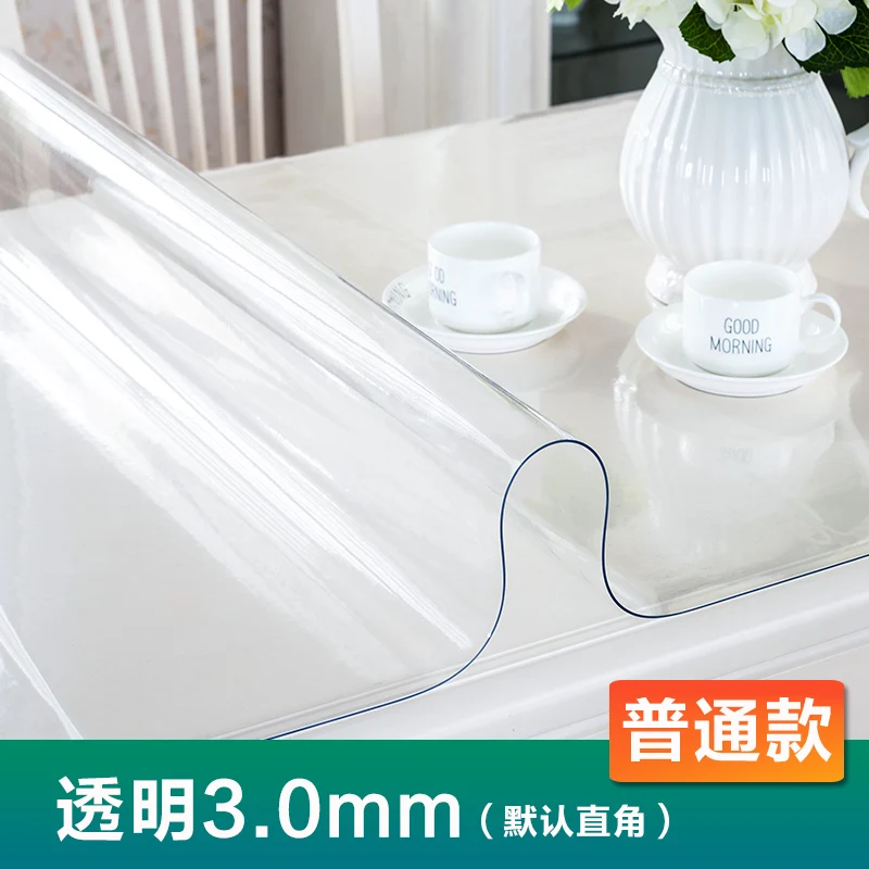 Transparent 3mm Медленное дерево ПВХ Скатерть прозрачный пресс стол коврик водонепроницаемый Муравьиное масло противообрастающее покрытие стол/шкаф покрытие ткань Вечерние - Цвет: Transparent 3mm