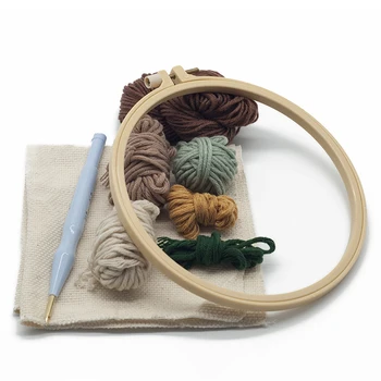 

Owl Punch Needle Embroidery Kit With Yarn For DIY Beginners Cartoon Needlework Wool Work Embroidery Material Package
